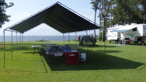 Field Day 2015 info booth initial set up
