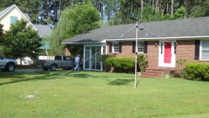 Temporary 6 meter antenna setup for sun room radio room