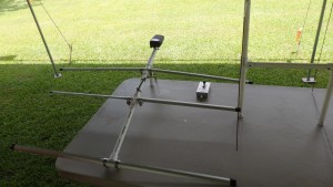 Tape measure fox hunt antenna brought to the event and tested on Bill KR4LO's 'fox' radio rig. 