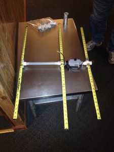 Side view of Randy's tape measure antenna during the meeting.